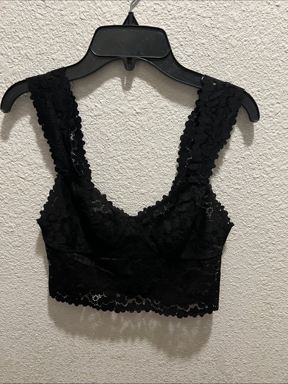Free People Black Floral Lace Longline Bralette